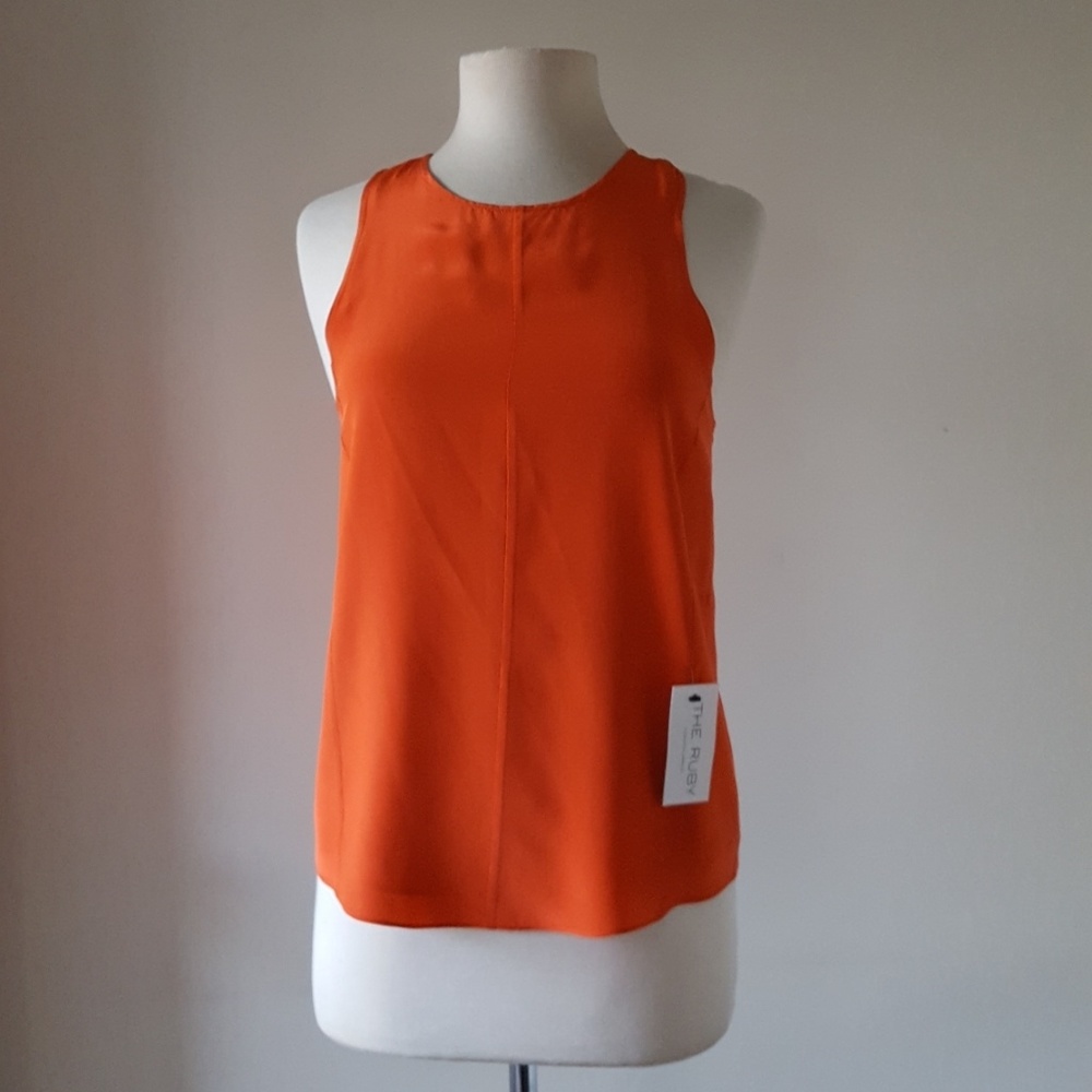 Jenni Kayne Silk Tank Poppy Orange NWT